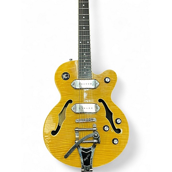 Used Epiphone Wildkat with Bigsby Yellow Hollow Body Electric Guitar