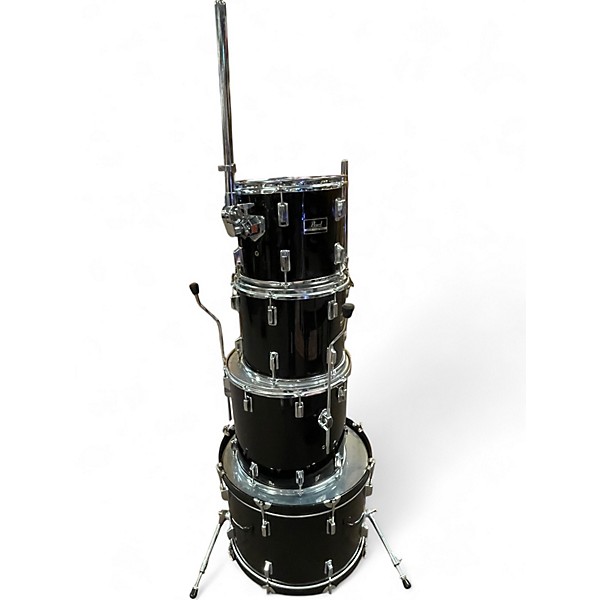 Used Pearl 4 Piece forum series 4 piece shell pack Black Drum Kit