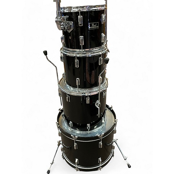 Used Pearl 4 Piece forum series 4 piece shell pack Black Drum Kit