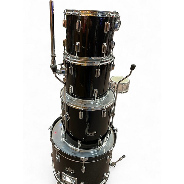 Used Pearl 4 Piece forum series 4 piece shell pack Black Drum Kit