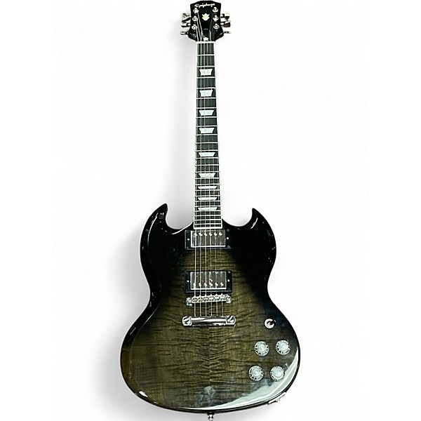 Used Epiphone SG Modern Figured Trans Black Faded Solid Body Electric Guitar
