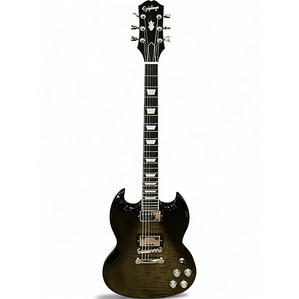 Used Epiphone SG Modern Figured Trans Black Faded Solid Body Electric Guitar