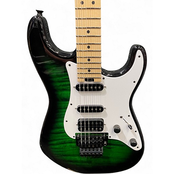 Used Jackson USA Adrian Smith Signature SDQM San Dimas Transparent Green Burst Solid Body Electric Guitar