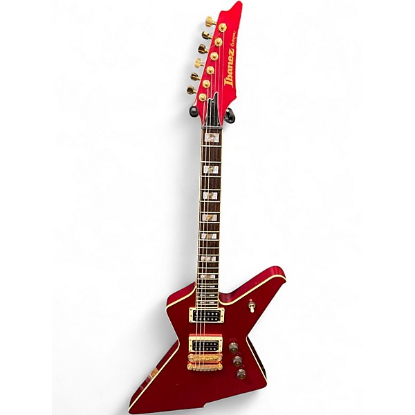 Used Ibanez 2002 DT420 Destroyer MIJ Transparent Cherry Solid Body Electric Guitar