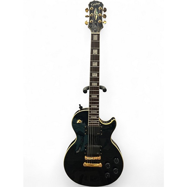 Used Epiphone Les Paul Custom Black and Gold Solid Body Electric Guitar