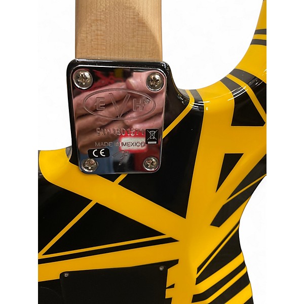 Used EVH Striped Series Black and Yellow Solid Body Electric Guitar