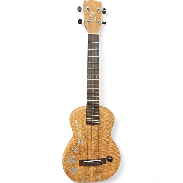Used Imua Solid Body Electric Curly Mango Wood Ukulele
