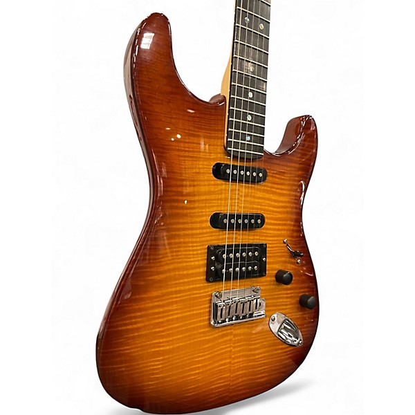 Used Fender AMERICAN DELUXE QUILTED MAPLE TOP HSS STRATOCASTER NATURAL BURST Solid Body Electric Guitar