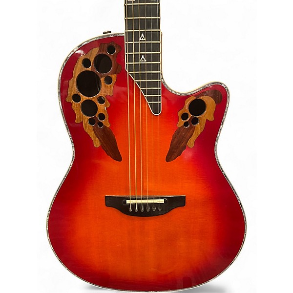 Used Ovation Custom Elite LX Red Fade Acoustic Guitar