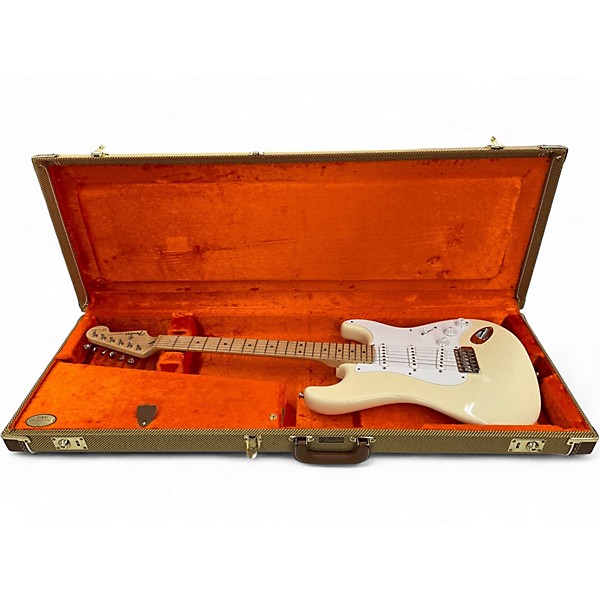 Used Fender Artist Series Eric Clapton Stratocaster Olympic White Solid Body Electric Guitar