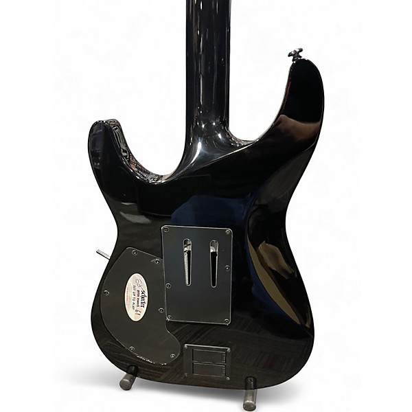 Used Schecter Guitar Research Hellraiser C1 FR S Gloss Black Solid Body Electric Guitar