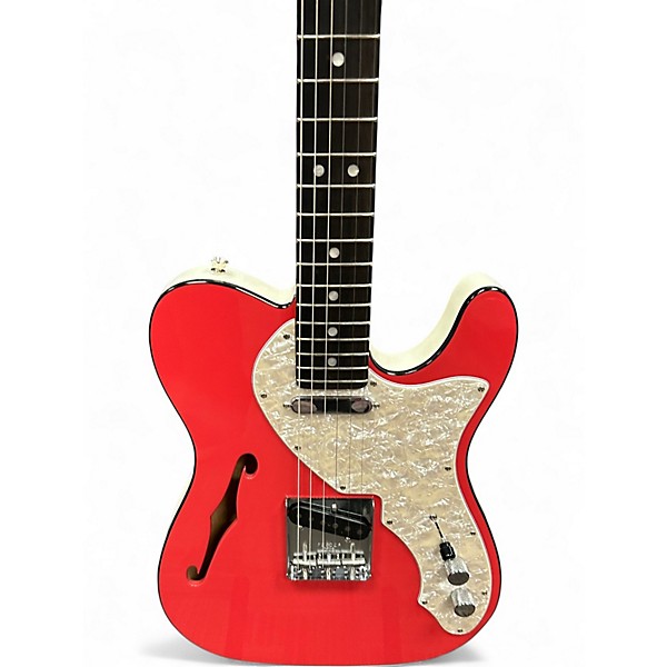 Used Fender American 2-tone Telecaster Fiesta Red and White Hollow Body Electric Guitar