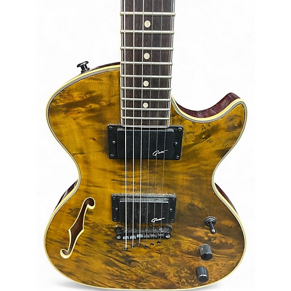 Used Giannini Single Cut Yellow Hollow Body Electric Guitar