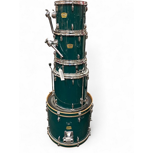Used Yamaha 5 Piece YD 5 Piece Green Drum Kit Green Drum Kit