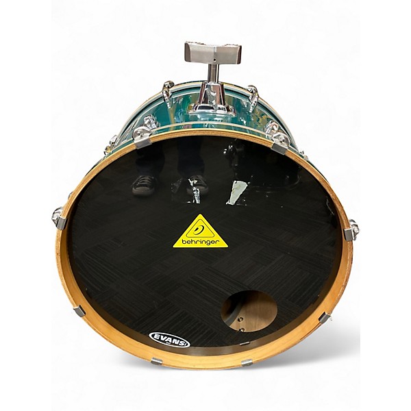 Used Yamaha 5 Piece YD 5 Piece Green Drum Kit Green Drum Kit