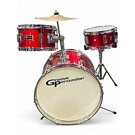 Used Groove Percussion 3 Piece mini red Drum Kit