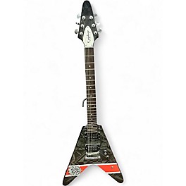 Used Epiphone MACHINE HEAD SIGNATURE "BLOODSTONE & DIAMONDS" FLYING V Ebony Solid Body Electric Guitar