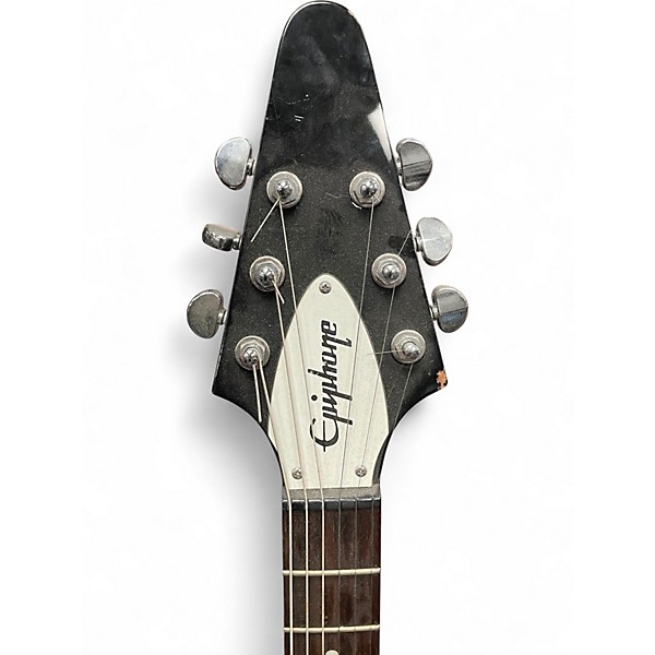 Used Epiphone MACHINE HEAD SIGNATURE "BLOODSTONE & DIAMONDS" FLYING V Ebony Solid Body Electric Guitar