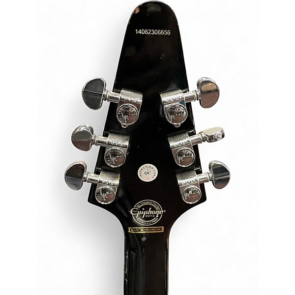 Used Epiphone MACHINE HEAD SIGNATURE "BLOODSTONE & DIAMONDS" FLYING V Ebony Solid Body Electric Guitar