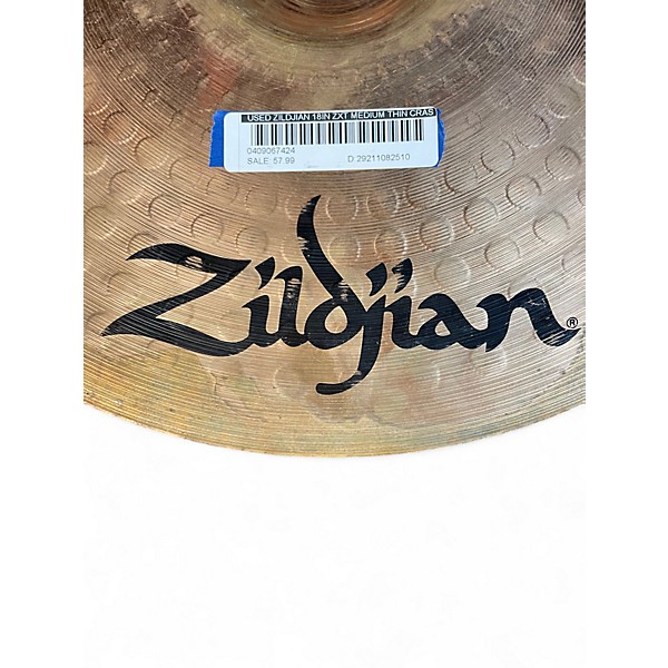 Used Zildjian 18in ZXT Medium Thin Crash Cymbal