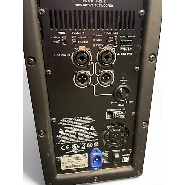Used QSC KW181 1000W Powered Subwoofer