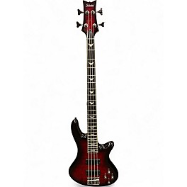 Used Schecter Guitar Research Stiletto Extreme 4 String Trans Red Electric Bass Guitar