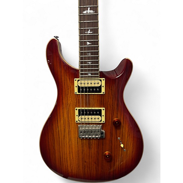 Used PRS SE Custom 24 Spalted 2 Tone Sunburst Solid Body Electric Guitar