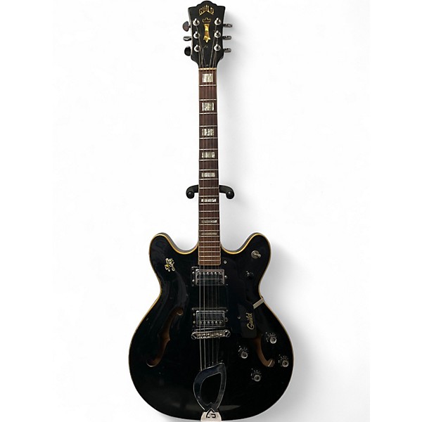 Vintage 1970s Guild SF IV Black Hollow Body Electric Guitar