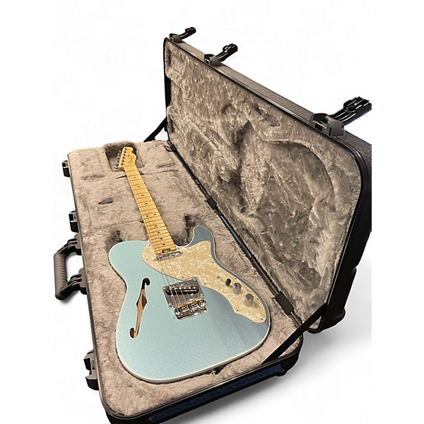 Used Fender American Elite Thinline Telecaster Mystic Ice Blue Hollow Body Electric Guitar
