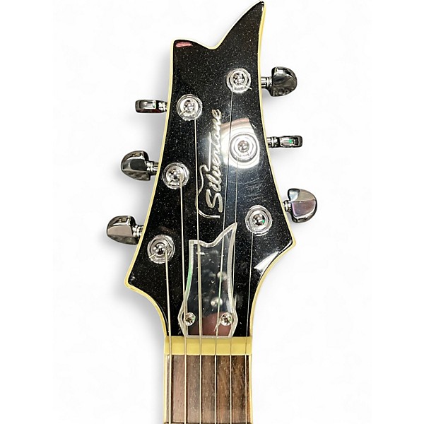 Used Silvertone Paul Stanley Sovereign Pro Black Sparkle Solid Body Electric Guitar