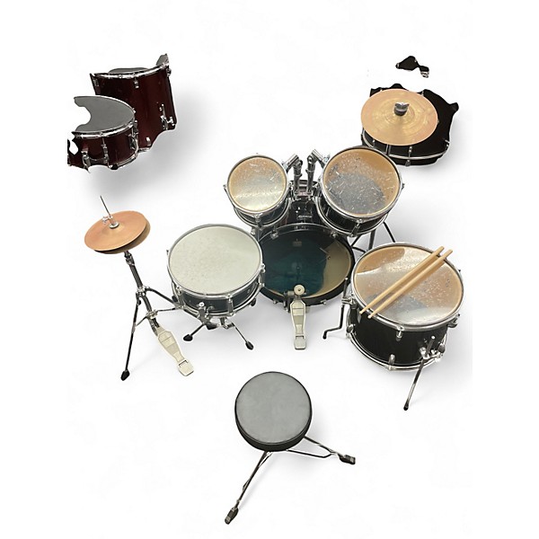 Used Ludwig 5 Piece ACCENT CS COMBO Black Drum Kit