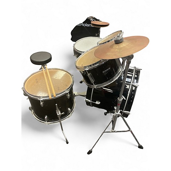 Used Ludwig 5 Piece ACCENT CS COMBO Black Drum Kit