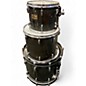 Used Pearl 3 Piece MASTERS CUSTOM Trans Black Drum Kit thumbnail