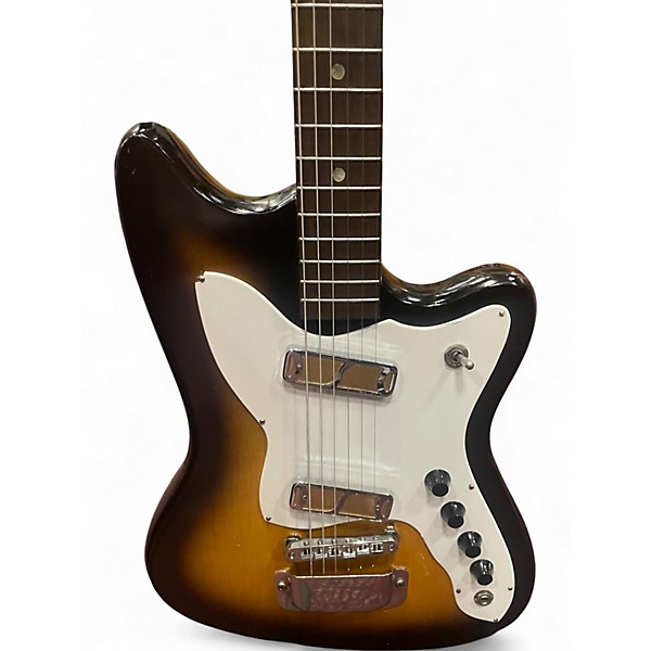 Vintage 1965 Harmony H15 Bobkat 2 Color Sunburst Solid Body Electric Guitar