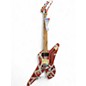 Used EVH Striped Series Shark Burgundy Red and Silver Solid Body Electric Guitar thumbnail