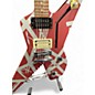 Used EVH Striped Series Shark Burgundy Red and Silver Solid Body Electric Guitar