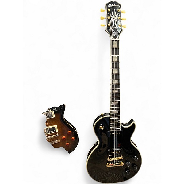 Used Epiphone Matt Heafy Les Paul Custom Black and Gold Solid Body Electric Guitar