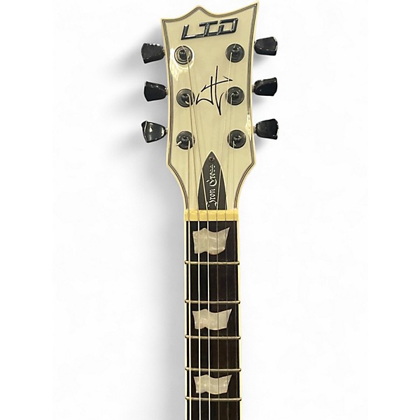 Used ESP LTD James Hetfield Signature Iron Cross White Solid Body Electric Guitar