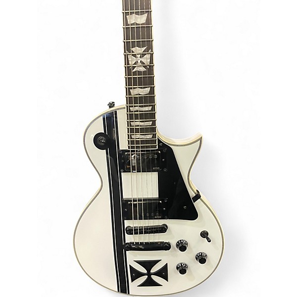 Used ESP LTD James Hetfield Signature Iron Cross White Solid Body Electric Guitar