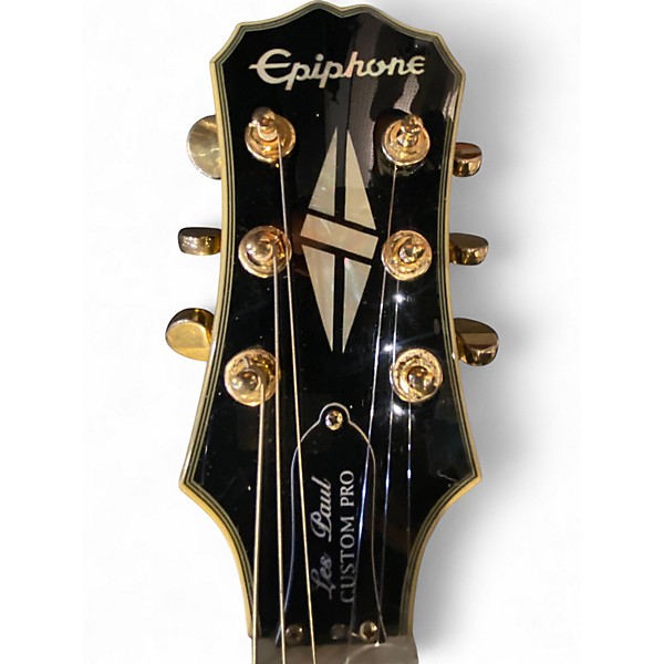 Used Epiphone Les Paul Custom Pro Ebony Solid Body Electric Guitar