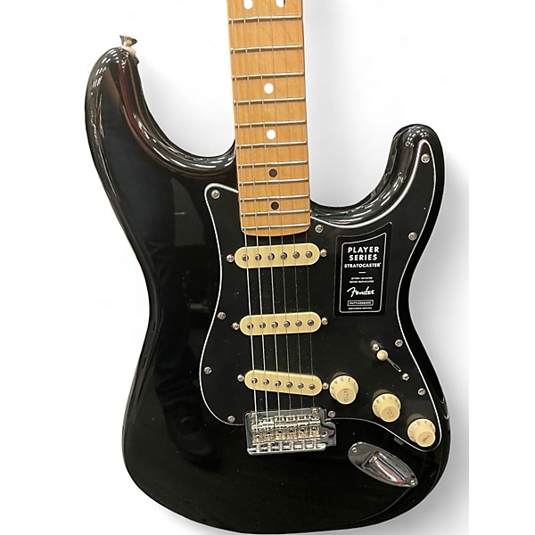 Used Fender Player Stratocaster Black Solid Body Electric Guitar