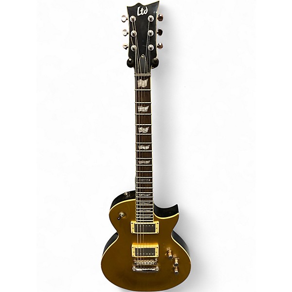 Used ESP LTD EC410V Gold Top Solid Body Electric Guitar