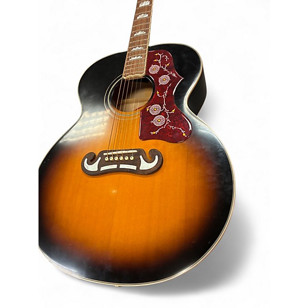 Used Epiphone Inspired By Gibson J-200 Tobacco Sunburst Acoustic Electric Guitar