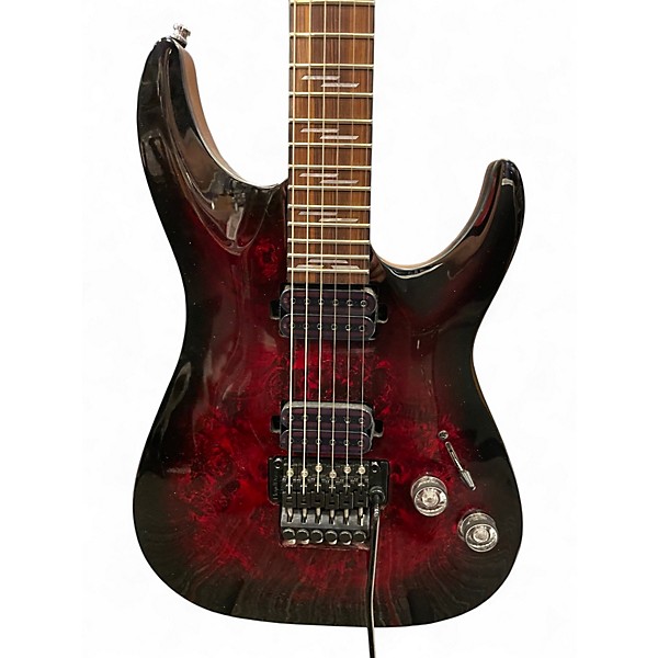 Used Schecter Guitar Research OMEN ELITE 6 RED BURST Solid Body Electric Guitar