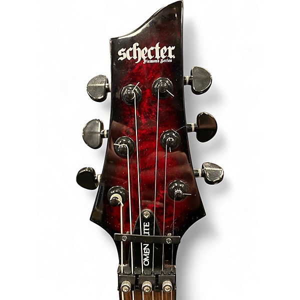 Used Schecter Guitar Research OMEN ELITE 6 RED BURST Solid Body Electric Guitar