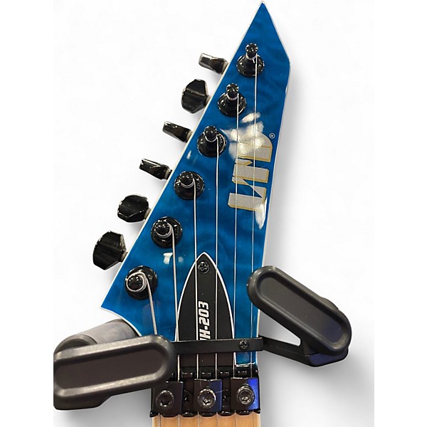 Used ESP LTD MH203 See-Thru Blue Solid Body Electric Guitar