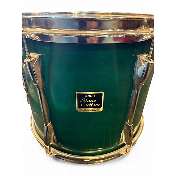 Used Yamaha 5 Piece Stage Custom Emerald Green Drum Kit