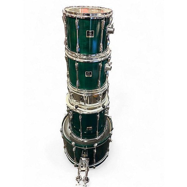 Used Yamaha 5 Piece Stage Custom Emerald Green Drum Kit