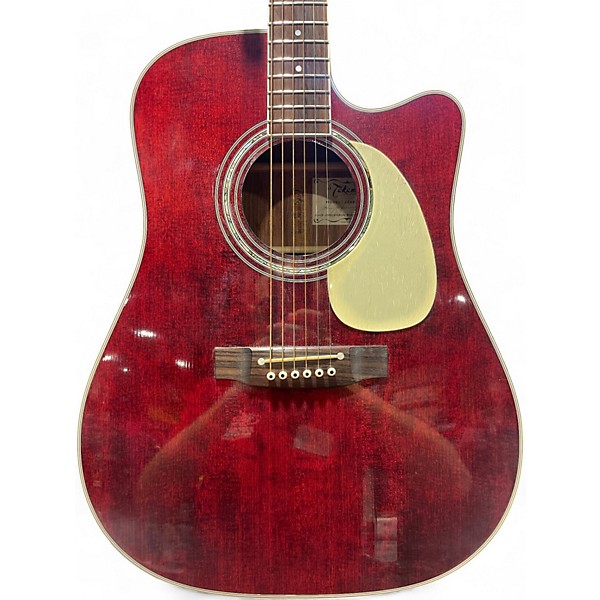 Used Takamine JJ325SRC Trans Red Acoustic Guitar
