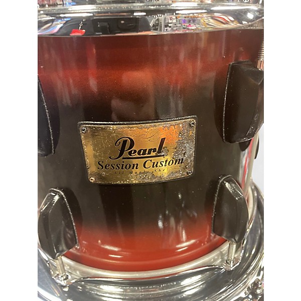 Used Pearl 5 Piece SESSION CUSTOM RED AND BLACK Drum Kit